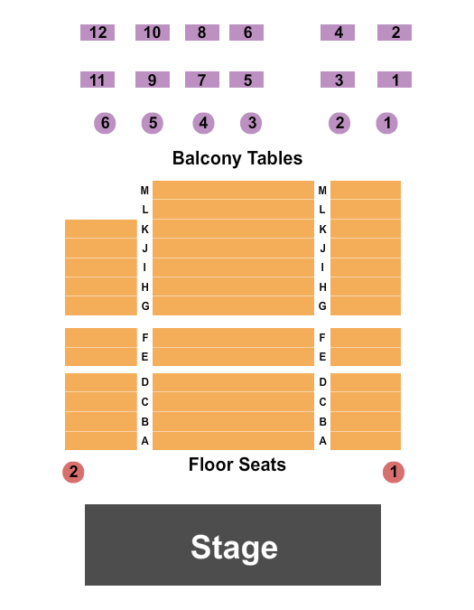 Texan Theater - Cleveland Seating Chart: Endstage w/VIP tables