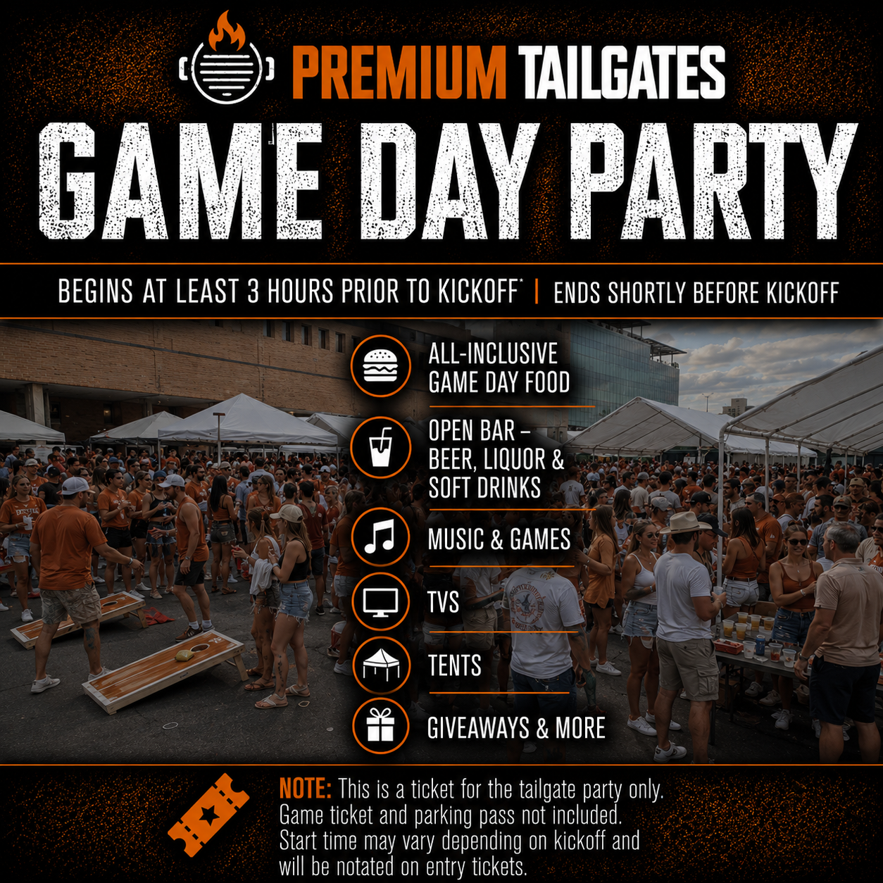 Premium Tailgate Tent - ATX Seating Chart: Tailgate