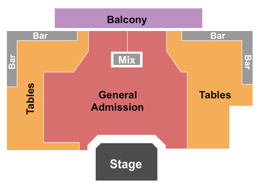 Texas Club Seating Chart: GA/Tables/Balcony