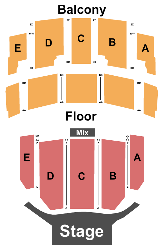 Texas Hall Seating Chart: Endstage