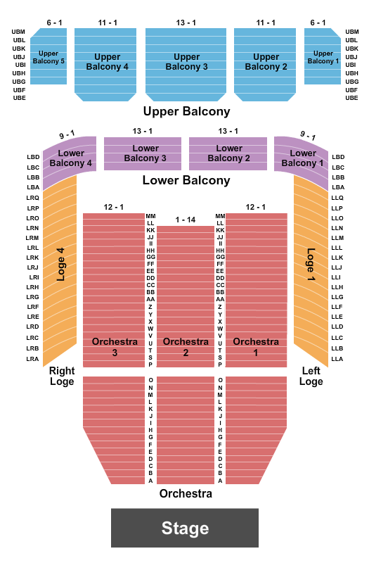 Thalia Mara Hall Seating Chart: Endstage - No Pit