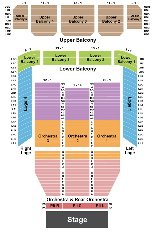 Thalia Mara Hall Seating Chart: Endstage-2