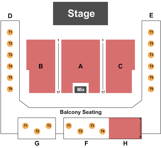 The Admiral - Omaha Seating Chart: End Stage
