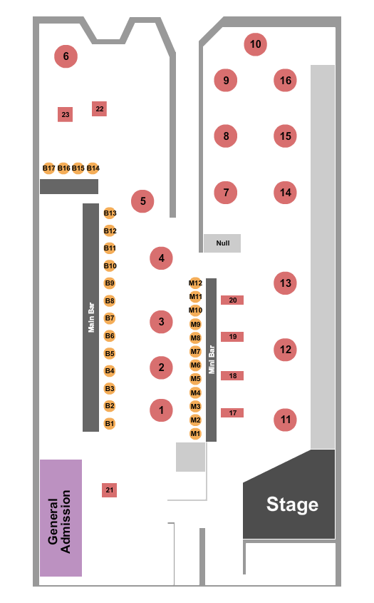 The Alley - FL Seating Chart: GA & Bar