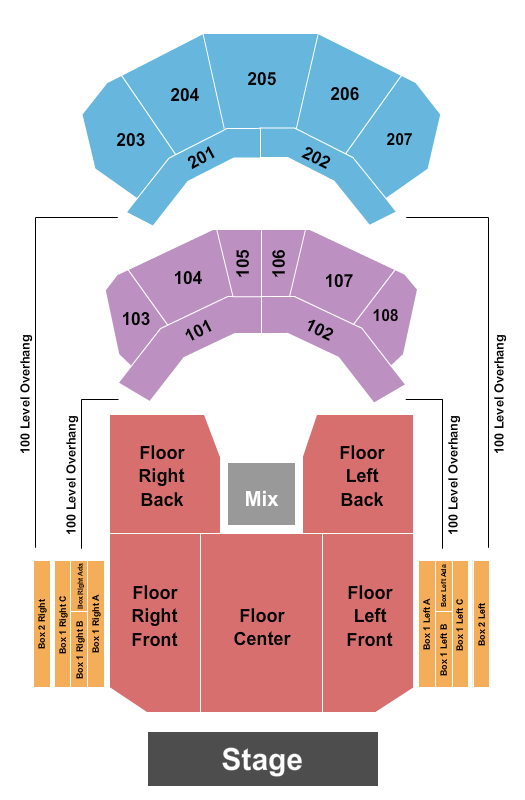 The Andrew J Brady ICON Music Center Seating Chart: Endstage 2