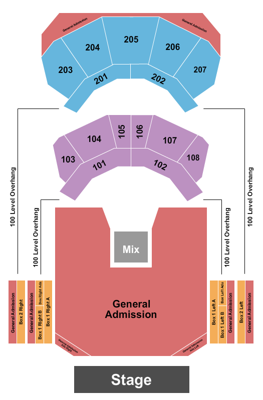 The Andrew J Brady ICON Music Center Seating Chart: Endstage GA 2