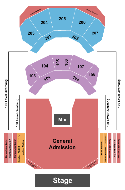 The Andrew J Brady ICON Music Center Seating Chart: Endstage GA 3