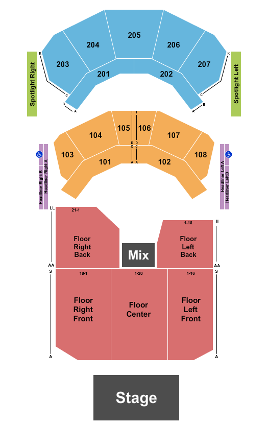 The Andrew J Brady ICON Music Center Seating Chart
