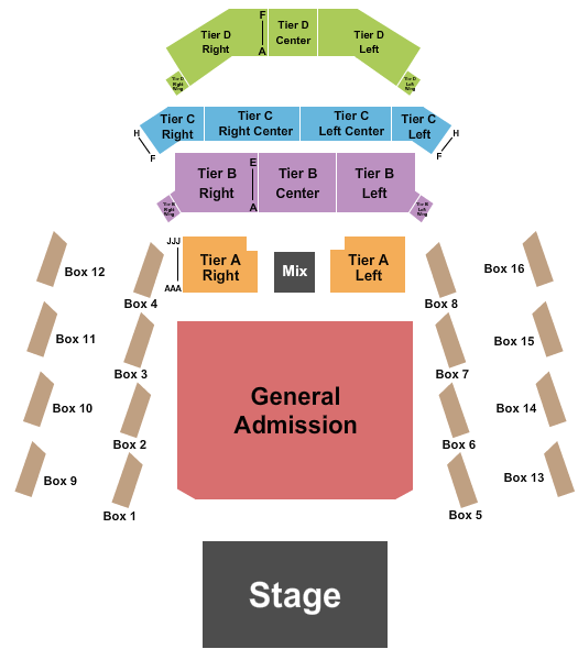 The Anthem - D.C. Seating Chart: GA Floor - RSV Tiers