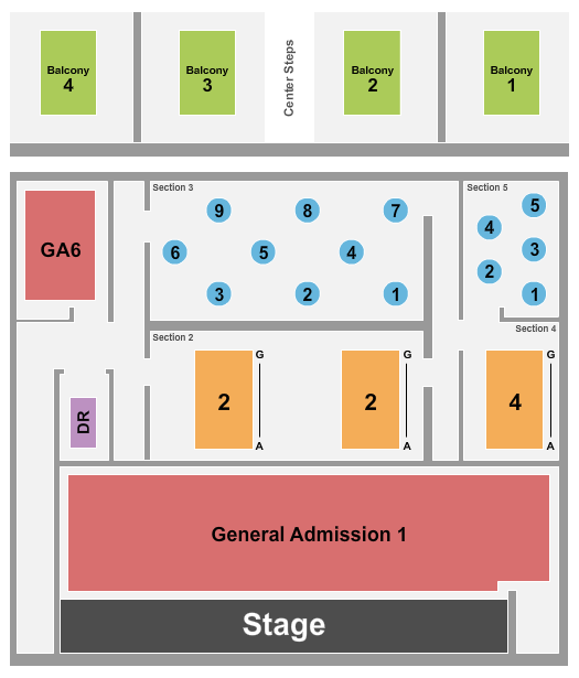 The Arcadia Live Seating Chart: Endstage GA