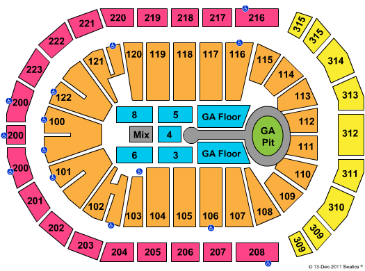 The Arena At Gwinnett Center Seating Chart