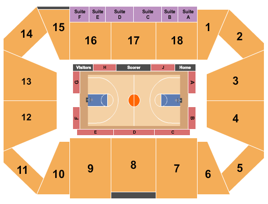 Riverview Health Arena at Innovation Mile Seating Chart: Basketball
