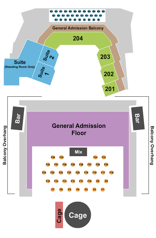 The Astro - NE Seating Chart: MMA