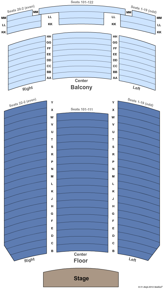 The Avalon Theatre Seating Chart