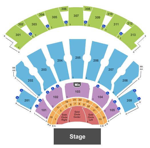 Bakkt Theater At Planet Hollywood Seating Chart: Endstage Gold Cir/No 300