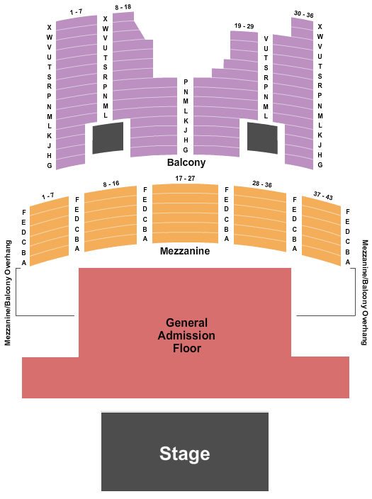The Aztec Theatre Seating Chart: Endstage GA Floor