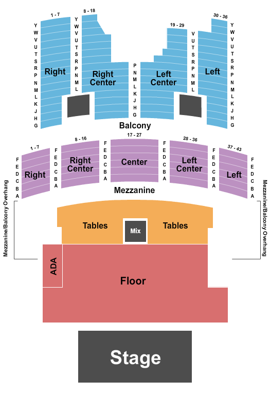 The Aztec Theatre Seating Chart: Endstage GA Floor