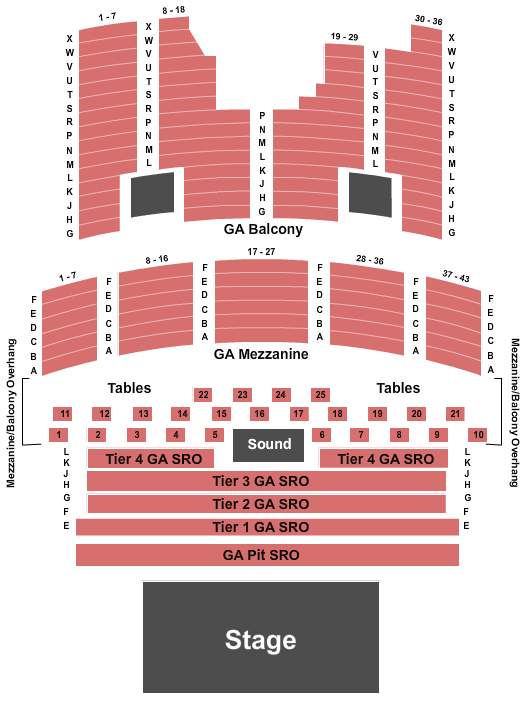 Bingham Theatre Seating Chart
