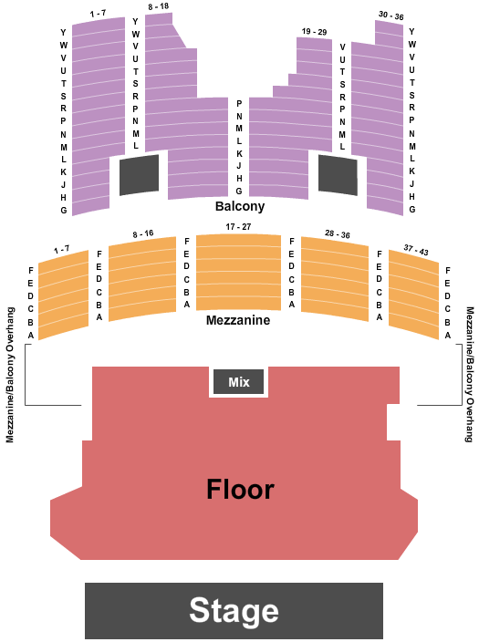 The Aztec Theatre Seating Chart: Endstage Reserved