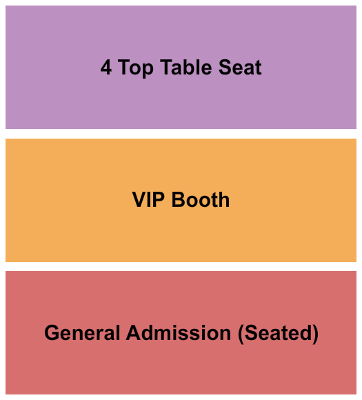 The Banyan Live Seating Chart: GA Seated/Booth/Table