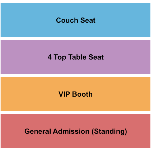 The Banyan Live Seating Chart: GA Standing/Booth/Table