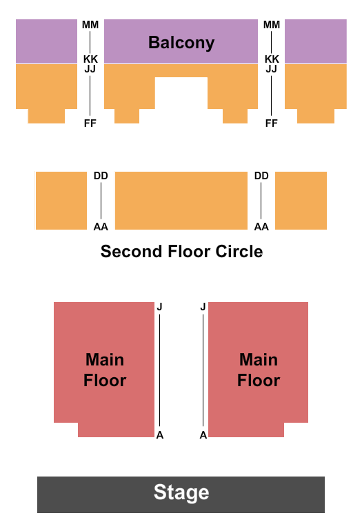 The Bend Theater Seating Chart: Endstage 2
