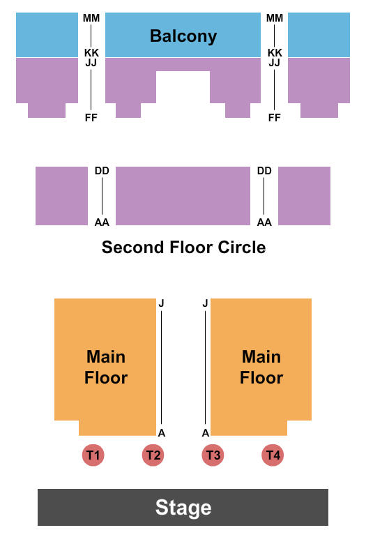 The Bend Theater Seating Chart: Endstage