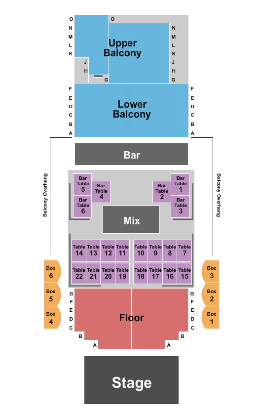 The Blue Note - MO Seating Chart: Endstage Reserved