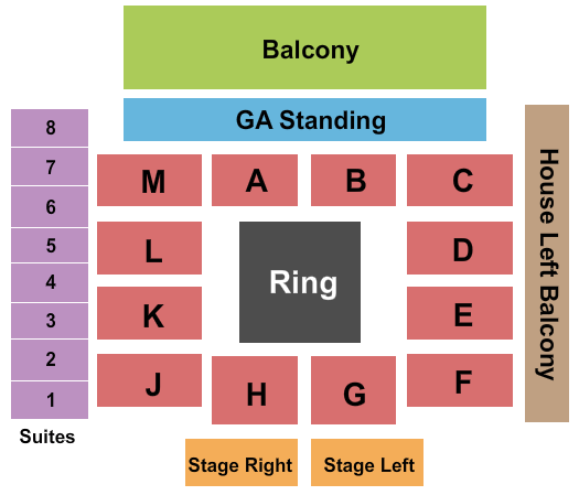 The Bomb Factory Seating Chart: Wrestling