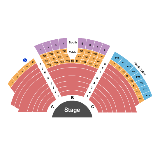 The Bowl at Sugar Hill Seating Chart: End Stage