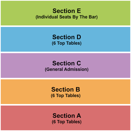 The Breakers Marina Seating Chart: Tables/GA