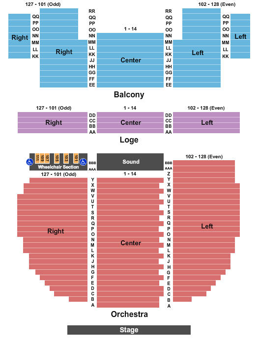 Ulster Performing Arts Center Seating Chart: Endstage No LRC