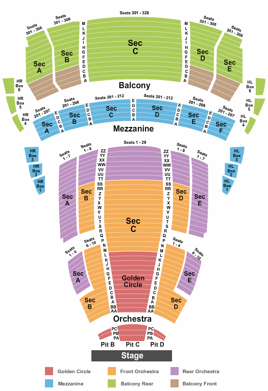 Buell Theater Interactive Seating Chart