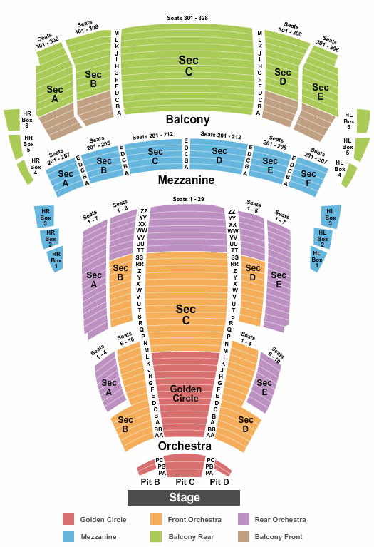 The Buell Theatre Seating Chart