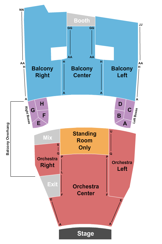 The Cabot - Cabot Performing Arts Center Seating Chart: Endstage Rsvd/GA