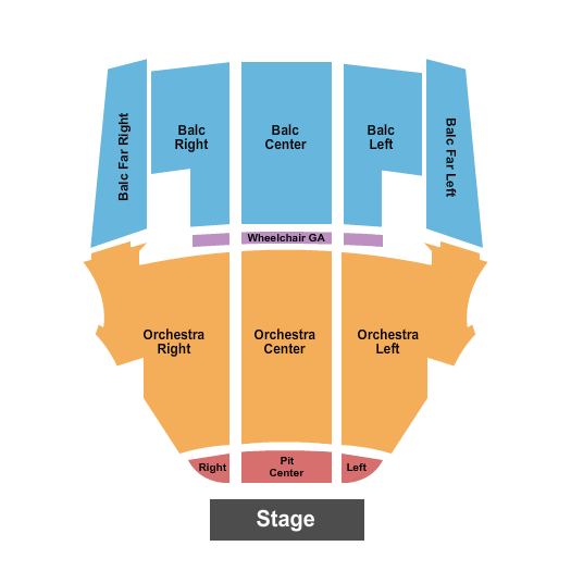 The Canyon at Oxnard Performing Arts Center Seating Chart: End Stage