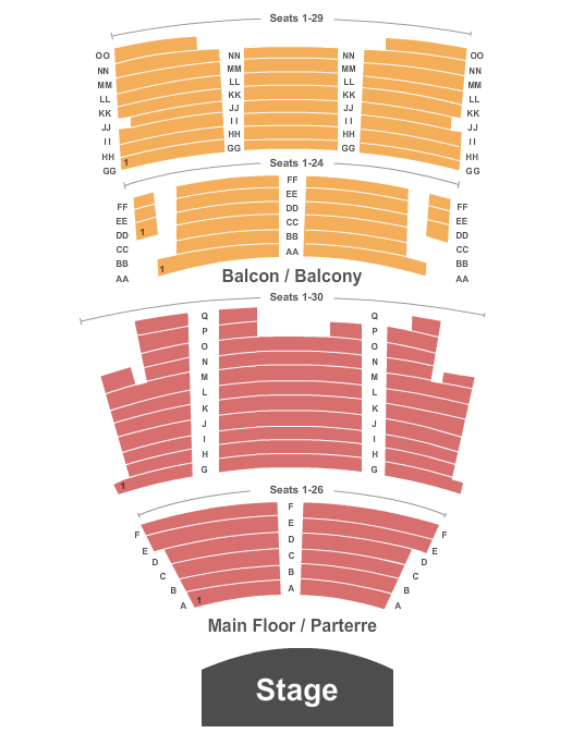 Capitol Theatre - New Brunswick Seating Chart: End Stage 2