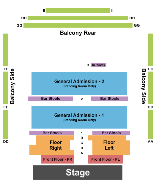 The Castle Theatre Seating Chart: Endstage 2