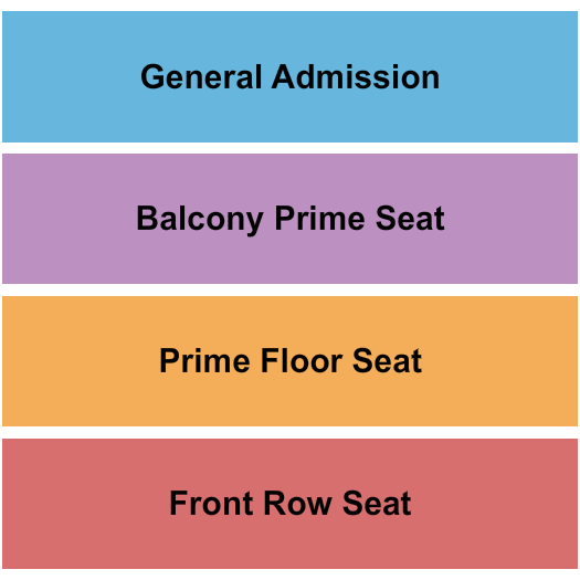 The Castle Theatre Seating Chart: Front Row/Prime Floor/Balcony/GA