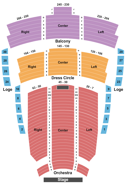 The Centre In Vancouver For Performing Arts Seating Chart: End Stage