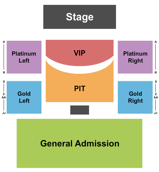 The Chiefs Event Center at Shoshone-Bannock Casino Seating Chart: Endstage Pit & VIP