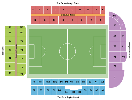 The City Ground Seating Chart: Soccer