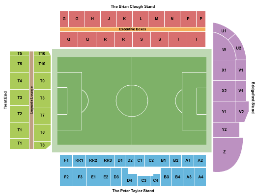 The City Ground Seating Chart: Soccer - Static