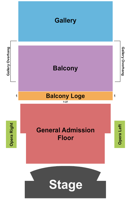 The Civic Theatre Seating Chart: Endstage GA Flr