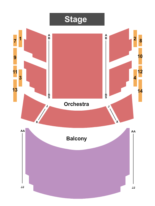 The Clarice Smith Performing Arts Center - Dekelboum Concert Hall Seating Chart: End Stage