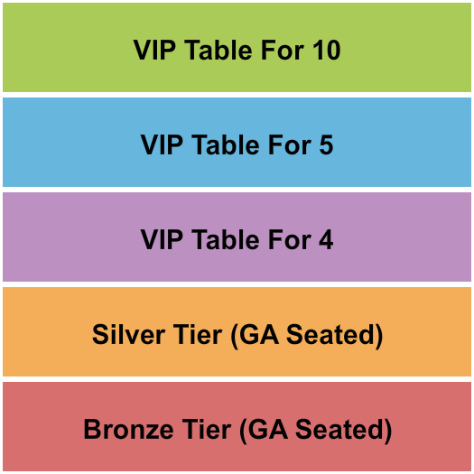 The Clubhouse Hamptons Seating Chart: Bronze/Silver/Table 2