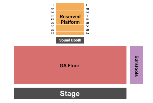 The Commonwealth Room Seating Chart: GA Floor/Barstools