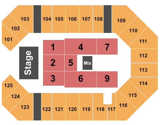 The Corbin Arena - KY Seating Chart: Endstage 2