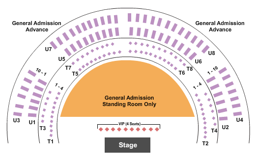The Cotillion Seating Chart: Endstage GA Floor - VIP Tables