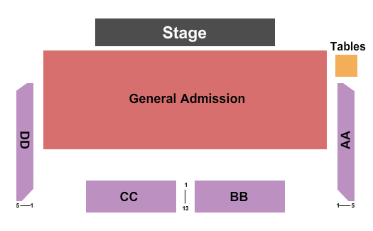 The Criterion - Oklahoma City Seating Chart: Endstage GA Floor/Tables